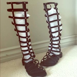 Stuart Weitzman Black Gladiator Sandals